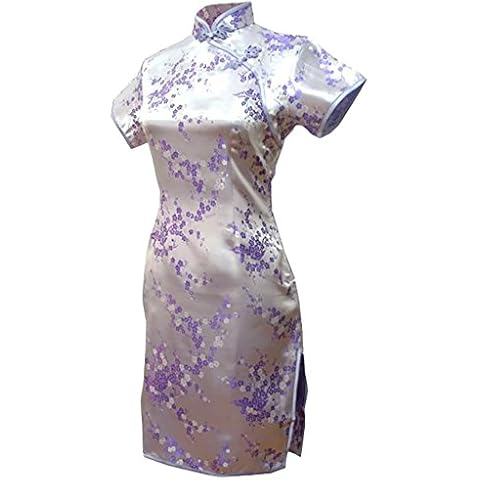 7Fairy Lilac Floral Cheongsam Evening Dress Cover