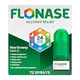 Flonase Allergy Relief Nasal Spray, 24 Hour Non Drowsy Allergy Medicine, Metered Nasal Spray - 72 Sprays - Fall and Seasonal Allergy Relief