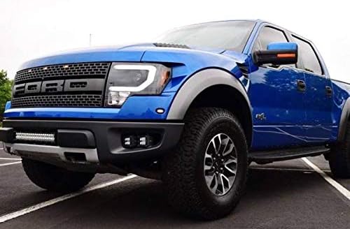 Compatible with 2011 2012 2013 2014 Ford Raptor 6000k LED front bumper Fog light Kit w/Bracket/Wiring/Switch/Built-in LED