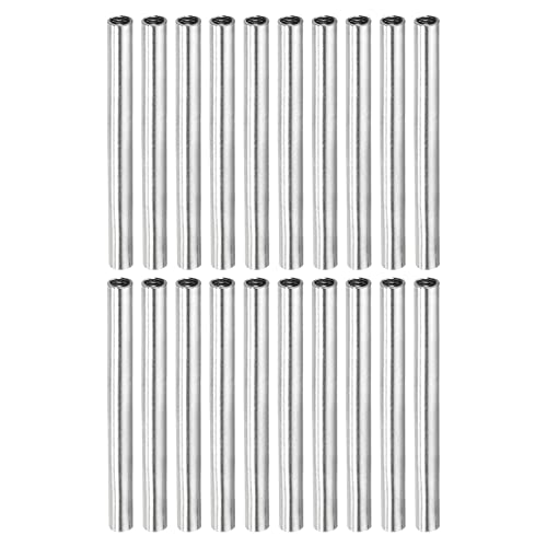 sourcing map Manchon Filetée Rond Écrou Accouplement M4x0.7mm Femelle Filetage 50mm Raccorder Tige Barre Goujon Tube Écrou Connecteur pour Rallonger, Argenté Paquet de 20