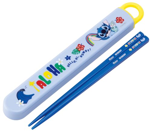 Image of Skater ABS2AM-A Disney Lilo & Stitch 26 Chopsticks & Chopsticks Case Set, Children's Lunch, 6.5 inches (16.5 cm), Made in Japan, Dishwasher Safe, Sliding Type, Disney Lilo & Stitch 26