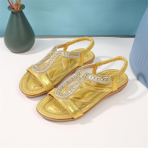 Image of Toddler Girls Sandals Sparkly Rhinestone Girl Shoes Soft Rubber Princess Summer Wedding Party for Little Kid /Big Kid