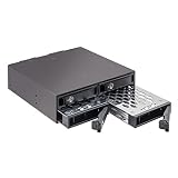 Syba 4 Bay 2.5” SATA Hard Drive Mobile Rack Mount for 5.25' Drive Bays, for HDD SSD SY-MRA25038