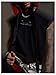 GORGLITTER Men's Dolman Sleeve Crop Vest Top T Shirts Crewneck Loose Pullover Tank Tops Colorful Black X-Large