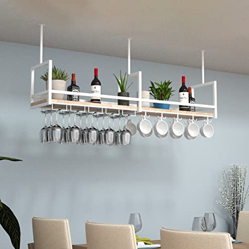 Support de bouteille de vin fixé au mur et plafond style loft blanc - 6