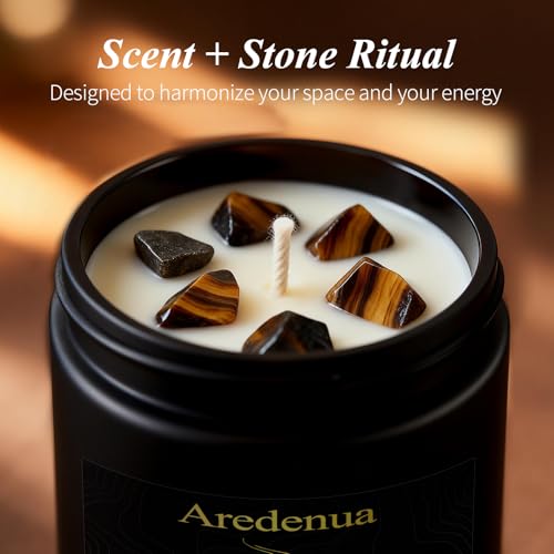 Image of Citrus Candle | Scented Candle Gifts for Women Men, Aromatherapy Candles with Crystals - 7oz Soy Candles for Home Scented - Birthday Gifts for Mom, Sister, Friends, Meditation, Yoga, Relaxation