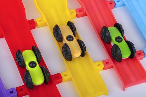 Image of 4-LAVEL Ramp Racer Multi-Level Toy Car Track Set with Mini Cars, Colourful Stacking Ramps for Kids
