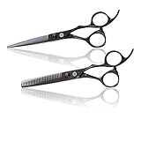 Saki Katana Japanese Hair Scissors Set (6, Black)