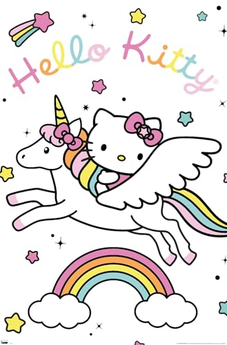 Trends International Hello Kitty - Unicorn Wall Poster, 22.375