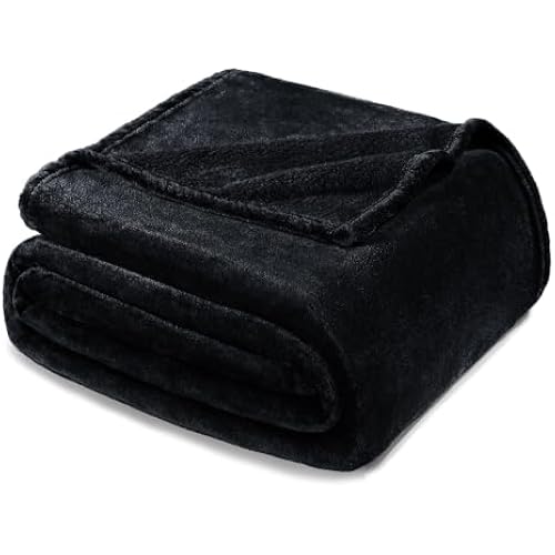 Exclusivo Mezcla Soft Fleece Blanket Queen Size for Bed, Black