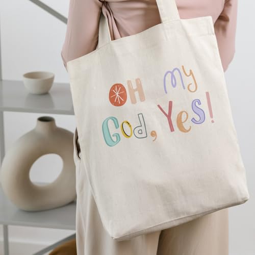 Image of Roundsun Cotton Canvas Vertical Tote Bag With Main Zipper Closure & Inner Pocket Size 16 Height 14 Width 3.5 Base |300 GSM Cloth|Shopping /Grocery Multi-Purpose Bag