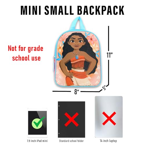 Disney Moana Mini Backpack for Kids - Bundle with 11” Canvas Moana Backpack with Water Bottle, Stickers, More | Moana Backpack Purse Set for Girls, Boys4