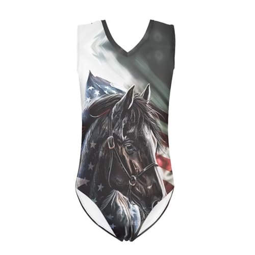 Image of Girls Fashion Print One Piece Swimsuit Bathing Suit Gymnastic Leotard for Kids, 5-14 Years