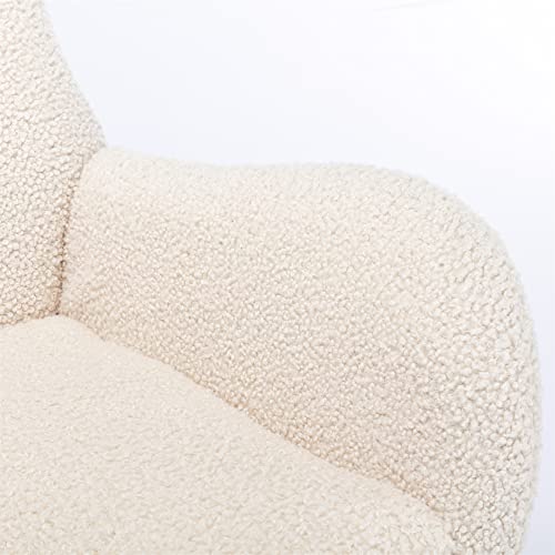 Homsof Modern High Backrest Rocking Nursery Upholstered Accent Rocker Armchair Living Room Lounge Chair, One Size, White #TOP4