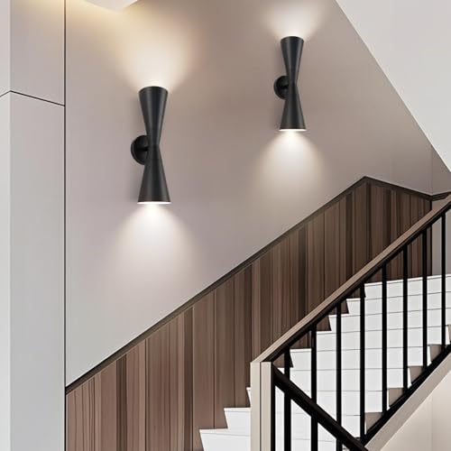 Image of Wall Sconce Bathroom Sconces Lighting, 15 inch Black Modern Sconces Up Down Lights Wall Decor Indoor Wall Light Fixtures for Living Room Hallway Staircase Bedroom Hardwired