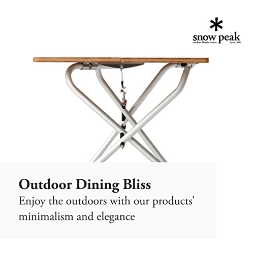 Snow Peak Single Action Low Table Bamboo - Portable & Foldable Outdoor Dining Table - Low Folding Outdoor Table For Camping & Picnics #TOP3