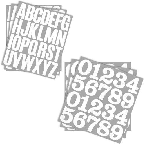 138 Pcs 2 Inch Mailbox Letters and Numbers for Outside, Self-Adhesive Vinyl Alphabet Letters Numbers Kit, White Letter and Number Stickers Address Number for Mailbox Signs Cars