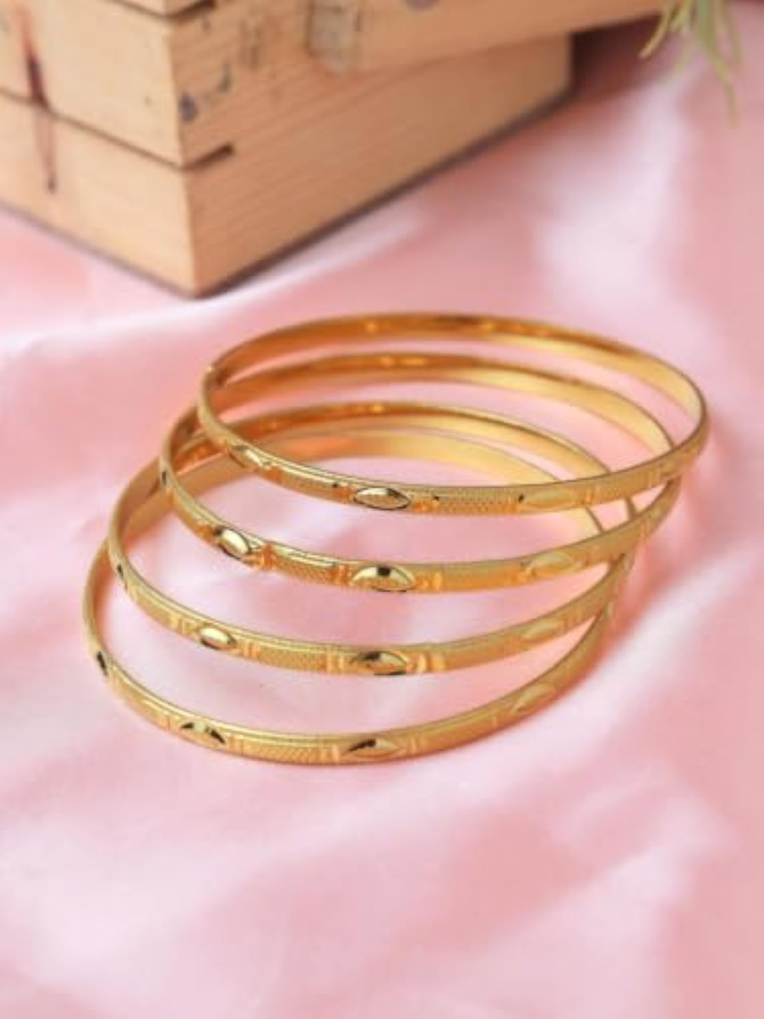 Set of 4 Plated Bangles, Stylish Design