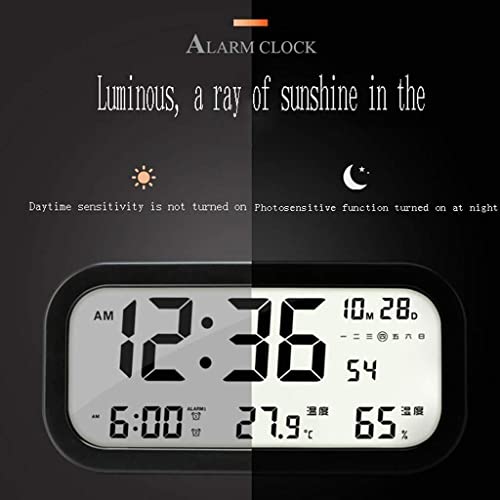 Réveil numérique LCD bleu de table avec date, heure et température - 6