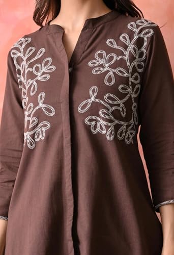Image of Asmeriyo Women Embroidery Co Ord Set with Side Pocket | Women 2 Pic Kurta Set I Fancy Kurta Set | Stylish Kurti Outfit | Co-Ordination Wear | Festive and Casual wear (211-C-D-19-02)