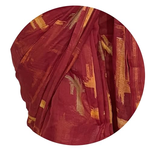 Image of MIRCHI FASHION Women Saree Cotton Abstract Printed | Lightweight Comfortable Sari for Office and Regular Daily Wear with Matching Blouse Piece