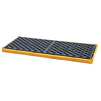 UltraTech 1351 Polyethylene P2 Flexible 2-Drum Ultra-Spill Deck, 3000 lbs Capacity, 24" Length x 48" Width x 2-1/2" Height, Yellow