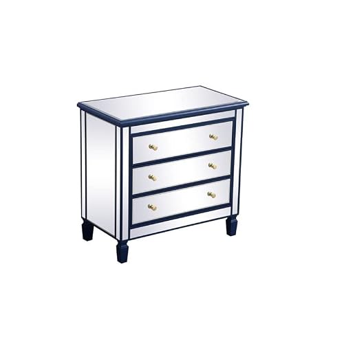 Elegant Decor 33 Inch Mirrored 3 Drawer Chest In Blue #TOP3