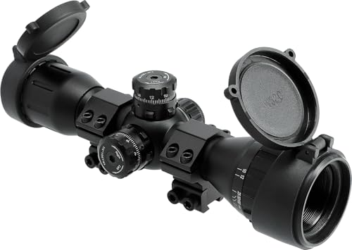 Walther Zielfernrohr ZF 4 x 32 Mini, Ø 32 mm Objektiv, Fernrohr für Luftgewehre, beleuchtet, inkl. Ø 11 mm Montagering