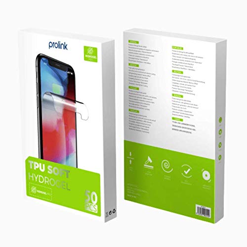 Prolink-Protector de Pantalla de Lámina de Corte de Hidrogel Antihuella Diseñada para Cualquier tipo de Móvil Pack de 50 Láminas