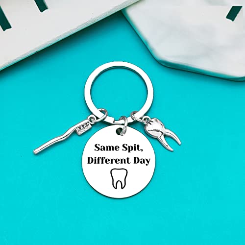 Ximalun Dentist Gifts for Women Men Dental Hygienist Gifts Same Spit Different Day Keyring Dental Assistant Gifts Dental Student Gift Dentist Graduation Gifts Dentist Office Orthodontist Gifts - Image 3