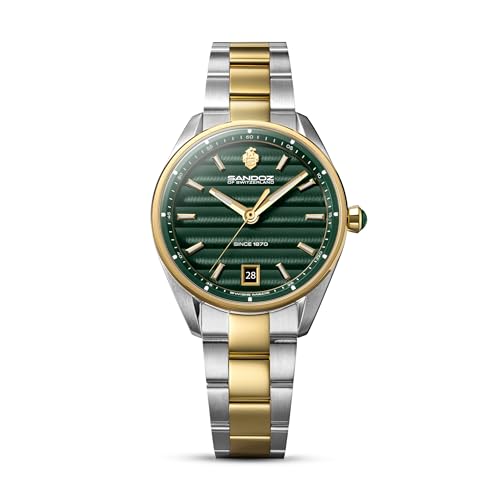Image of Sandoz Bachelin Premium Quartz Green Dial Swiss Made Watch for Women - SZWLH0001115