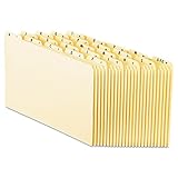 Pendaflex EN325 A-Z Top Tab Recycled File Guides, 18 pt. Manila, 1/5 Tab, Legal Size, 25/set