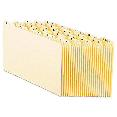 Pendaflex EN325 A-Z Top Tab Recycled File Guides, 18 pt. Manila, 1/5 Tab, Legal Size, 25/set