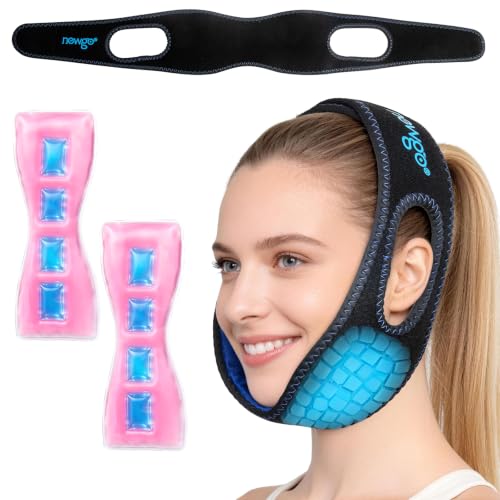 Image of NEWGO Wisdom Teeth Ice Pack Head Wrap, 1 Hour Long Lasting Cold Therapy | Ear Hole Design, Face Ice Pack for TMJ, Oral Surgery, Tooth Extraction, Cheek Pain, Teeth Removal