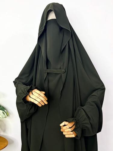 Image of NAZNEEN Saudi Jilbab Full Length and Noise Pc MATT NIDA Fabric with extra panel to cover face