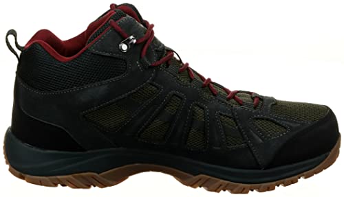 Columbia Columbia Men's Redmond III Mid Waterproof Hiking Shoe, Nori/Red Jasper, 12