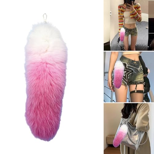 Porte-clés queue de renard robuste et multicolore pour customiser les sacs