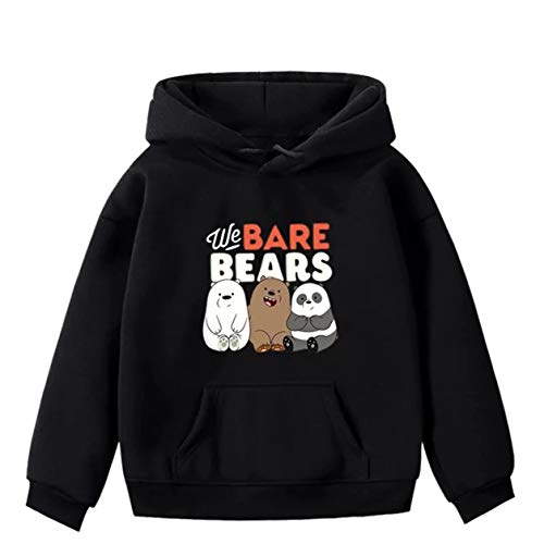 XCO-LEE Kids We Bare Bears Pull Over Hooded Sweatshirts-Boys Girls Cute Bear Long Sleeve Fleece Hoodies with Pocket (2T-14Y) Black XCO-LEE Kids We Bare Bears Pull Over Hooded Sweatshirts-Boys Girls Cute Bear Long Sleeve Fleece Hoodies with Pocket (2T-14Y) Black