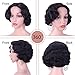 Kalyss 12” Short Finger Wave Synthetic Hair Wig for Women Full Head Short Bob Curly 1920s-1950s Vintage Cosplay Costume Hairpiece (Black #2)