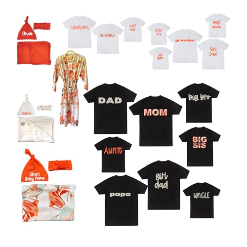 Black T-Shirt w Default Text DAD, Big BRO, Big SIS, MOM, PAPA, Mama, Aunt, Uncle