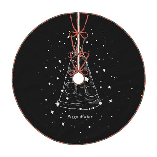 Jupe de sapin de Noël constellation pizza au style rustique unique - 2