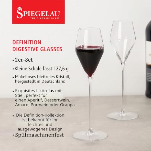 Spiegelau Digestifgläser 130 ml, 2 Stück, Definition, 1350166, Spirituosen Gläser aus Kristallglas, Aperitifgläser spülmaschinenfest