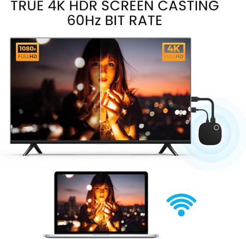 Image of ETZIN 4K HDR HDMI Receiver, 4K 60Hz HDMI 2.0 TV Projector Monitor, Support 2.4 /5GHz High Speed WiFi, Compatible with Ai-rplay, Android, Windows, Miracast Mirroring Display EPL-G54