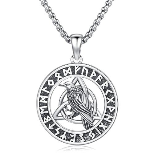 Pendentif amulette nordique viking en argent sterling bijou de protection et force homme