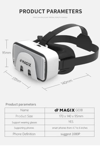 MAGIX 3D Virtual Reality Brille VR Headset | kompatibel mit iOS, Android Handy und weiteren gängigen Smartphones in den Größen 4,7 - 6,0 Zoll | inklusive Verstellbarer, elastischer Träger (1 Stück) - Image 8