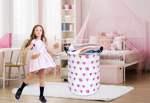 Image of Large Laundry Basket Canvas Storage Bins Baby Nursery Hamper for Boys and Girls Toy Box Gift Baskets for Home,Office,Home Decor