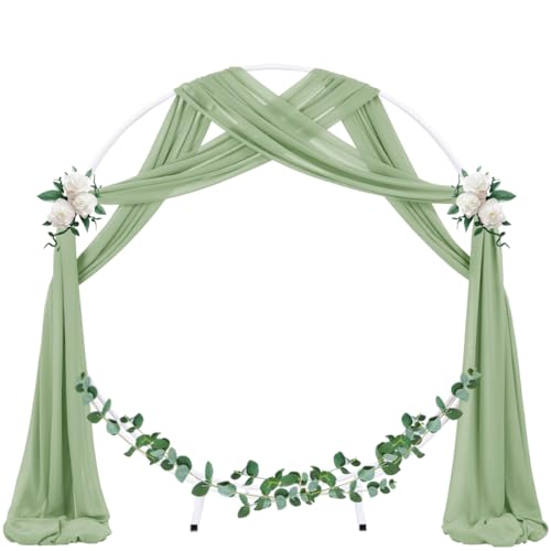 socomi wedding arch draping fabric 1 panel 2934 x 19ft sage green sheer chiffon curtain drapes 6 yards for wedding ceremony birthday party decoration