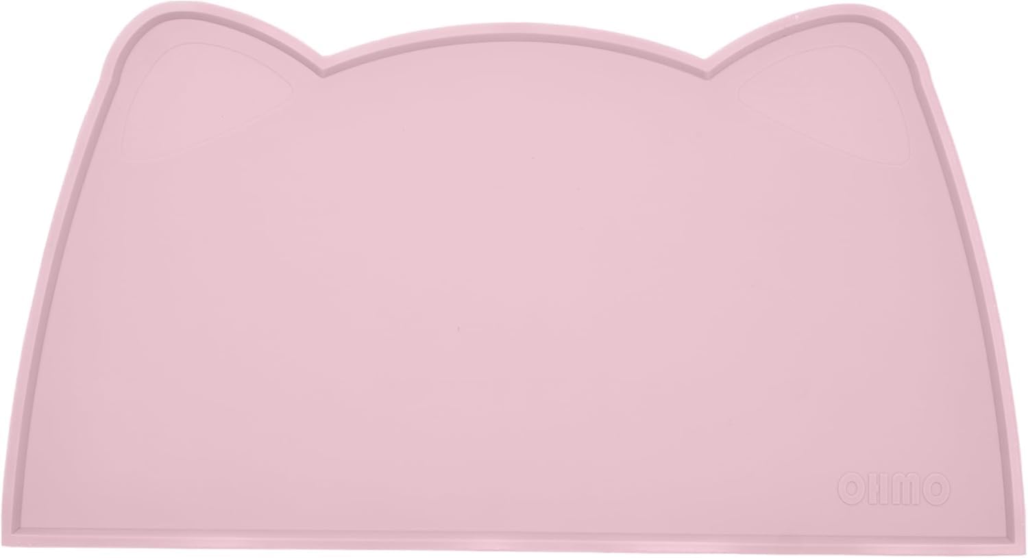 OHMO Tappetino Ciotola per Cani e Gatti in Silicone, Impermeabile Antiscivolo a Prova di Fuoriuscita per Cibo e Acqua, Facile da Pulire, 52x30cm, Rosa Tenue