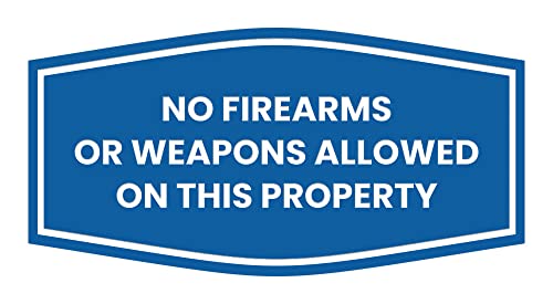 Panneau No Firearms or Weapons Bleu M pour sécuriser l'accès des locaux d'entreprise