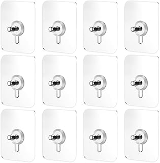 ドリル不要の壁フック10個 | 高耐久粘着ハンガー キッチン、バスルーム、自宅用 | 損傷のない写真掛け金具 取り外し可能なノンマーキングテープ付き